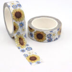 10pcs/Lot Sunflower and Blue Flower Washi Tape