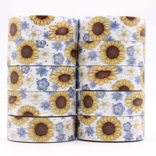 10pcs/Lot Sunflower and Blue Flower Washi Tape